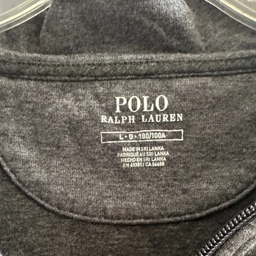 Polo by Ralph Lauren Men's Charcoal Zip-Up Sweater Casual Preppy Large